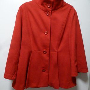 Simply Chloe Dao Elegant Fitted Lined Red Jacket/Blazer w/ Bell sleeves  Sz XS
